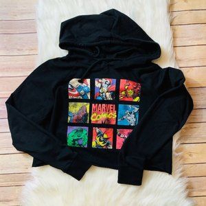 Marvel comics cropped pull over hoodie in M